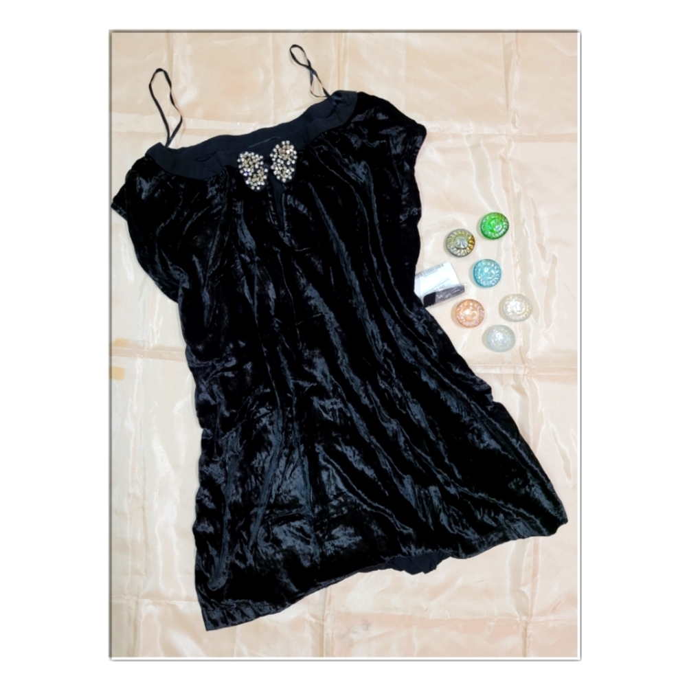 ZARA Velvet Front Embellished Top Price reduced 💥 - Picture 1 of 8